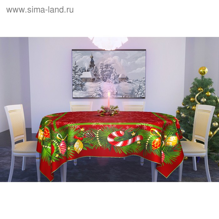 Скатерть Новогодние Игрушки Скатерть Новогодние Игрушки